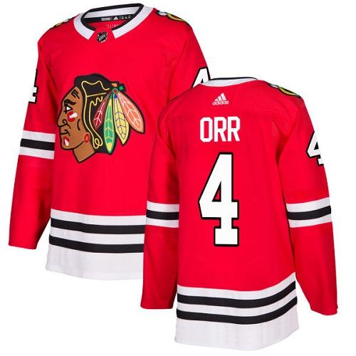 Adidas Men Chicago Blackhawks #4 Bobby Orr Red Home Authentic Stitched NHL Jersey